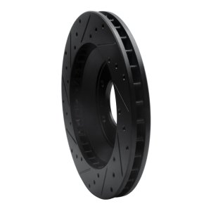 Buick Rainier Brake Rotor (1) - Front Right - R1 Concepts - Drilled & Slotted - Black - `02-`05